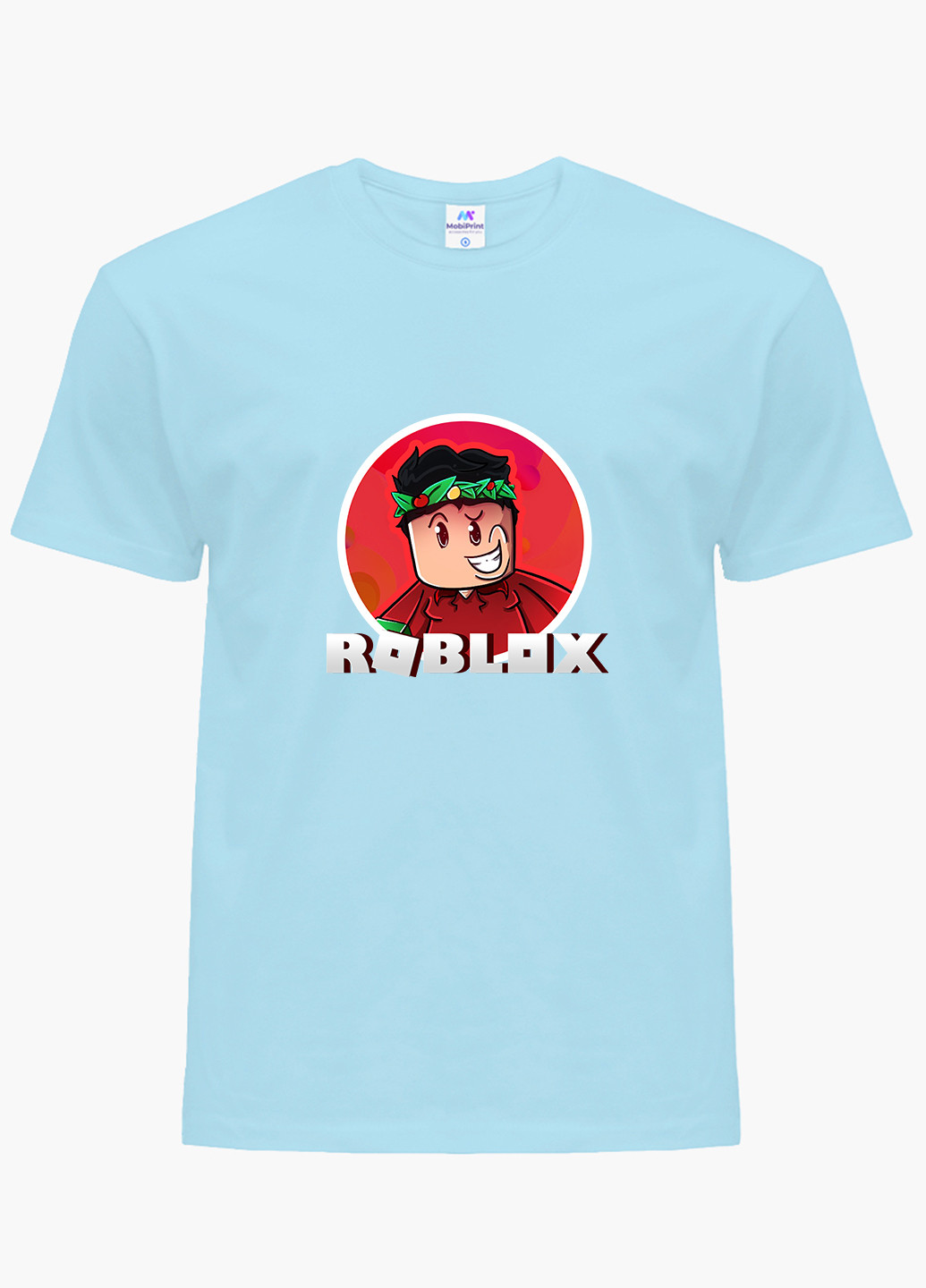 Голубая демисезонная футболка детская роблокс (roblox)(9224-1225) MobiPrint