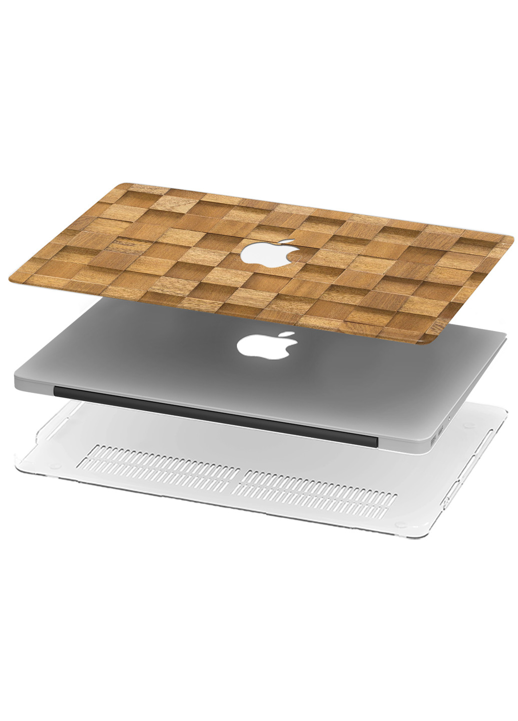 Чохол пластиковий для Apple MacBook Pro 15 A1707 / A1990 Дерев'яні квадрати (Wooden squares) (9649-2395) MobiPrint (218867886)