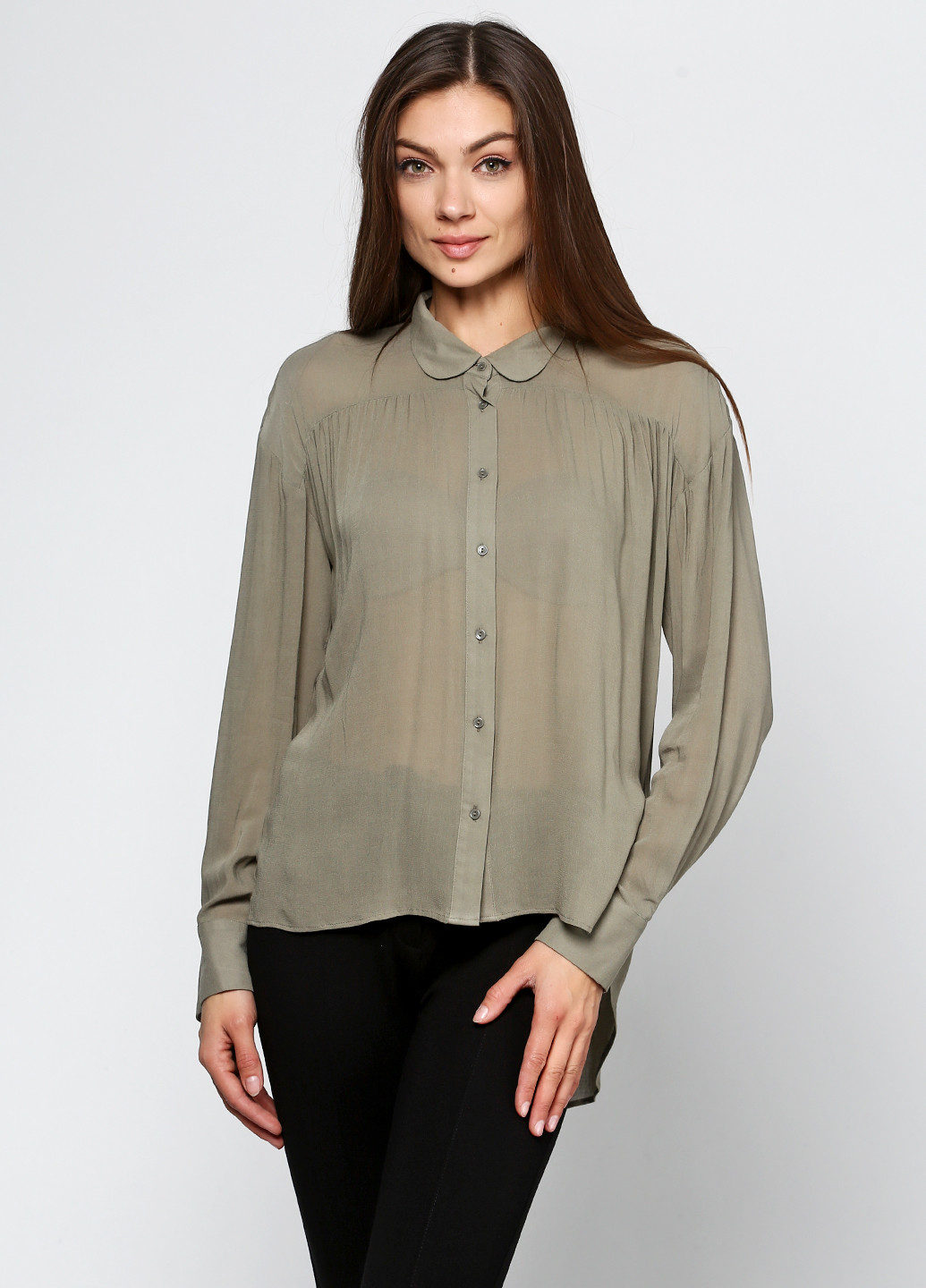 Оливковая блуза Marks & Spencer
