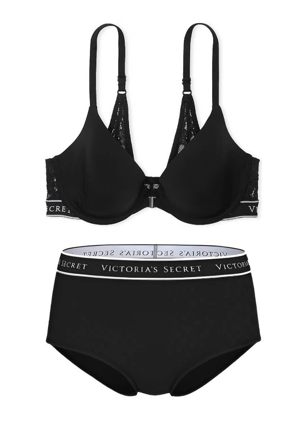 Черный демисезонный комплект (бюстгальтер, трусики) Victoria's Secret