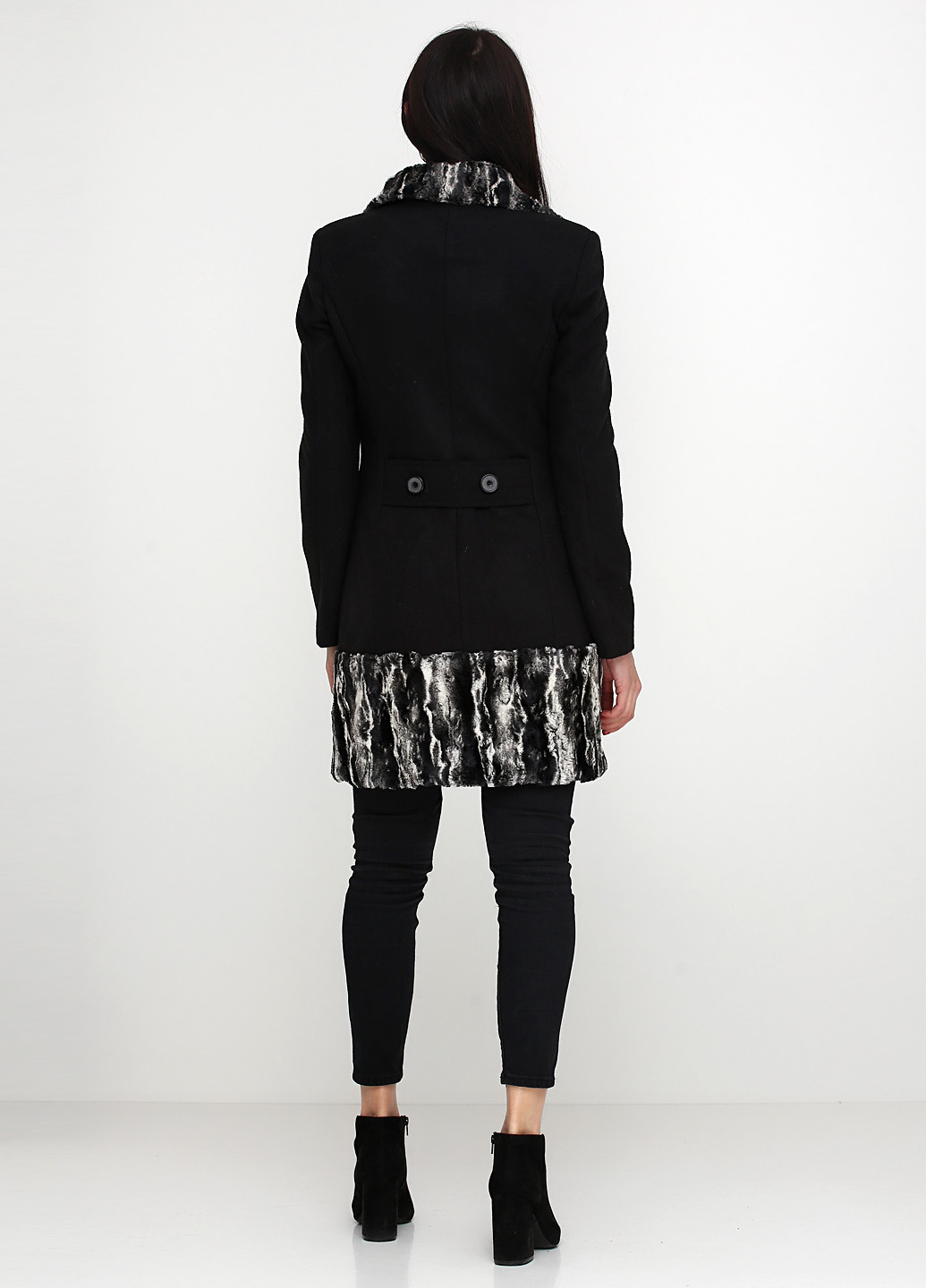 Черное демисезонное Пальто Femme Frive