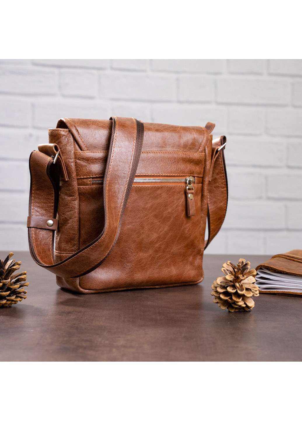 Чоловіча шкіряна сумка 22х23х7 см Shvigel (252133273)