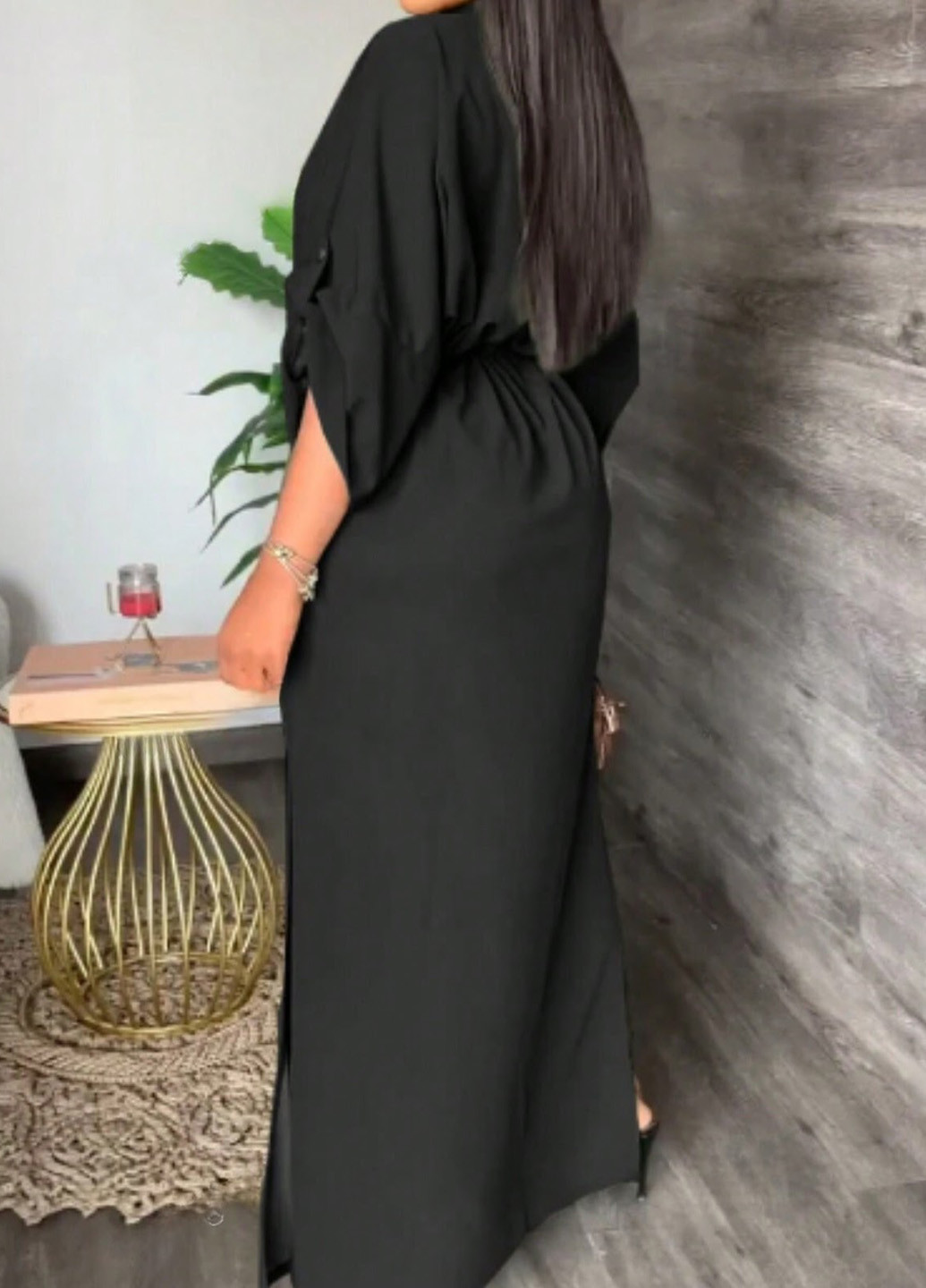 Чорна кежуал сукня SHEIN однотонна
