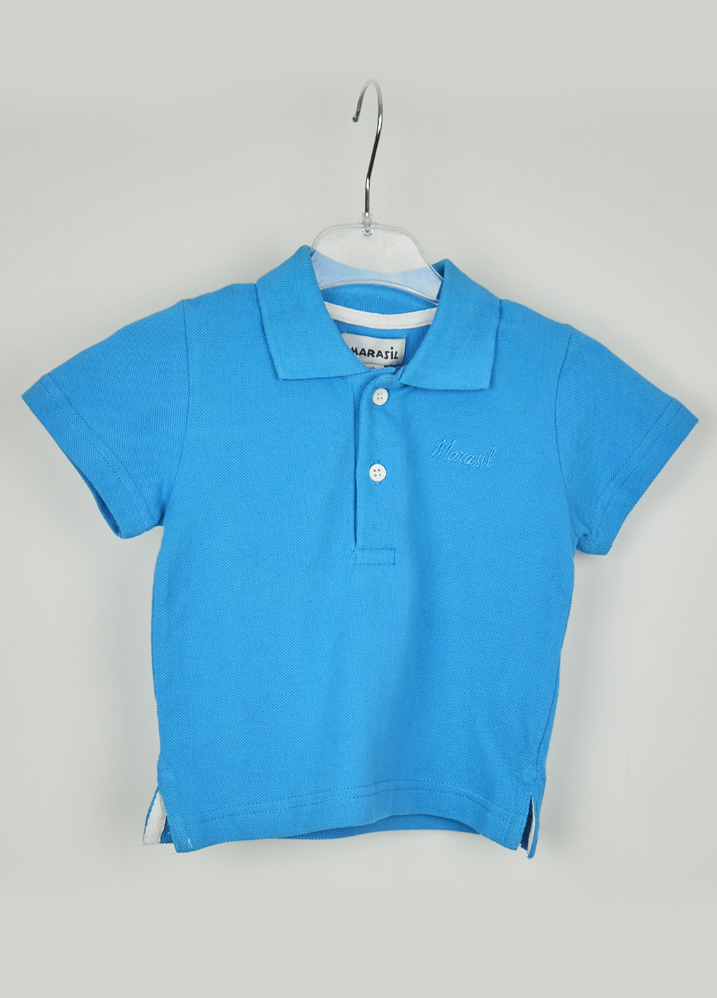 Голубой детская футболка-поло для мальчика Marasil однотонная