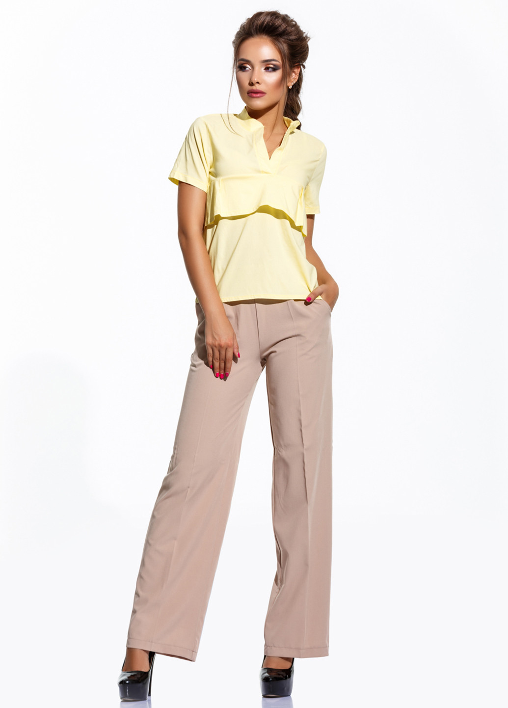 Светло-желтая демисезонная блуза Charm Collection