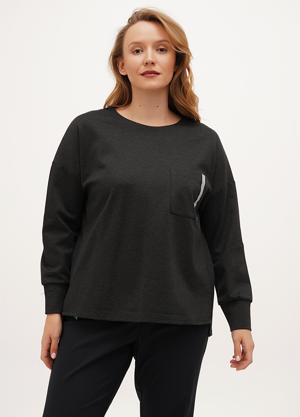 Темно-серый свитшот Ruta-S меланж без декора (301106133)