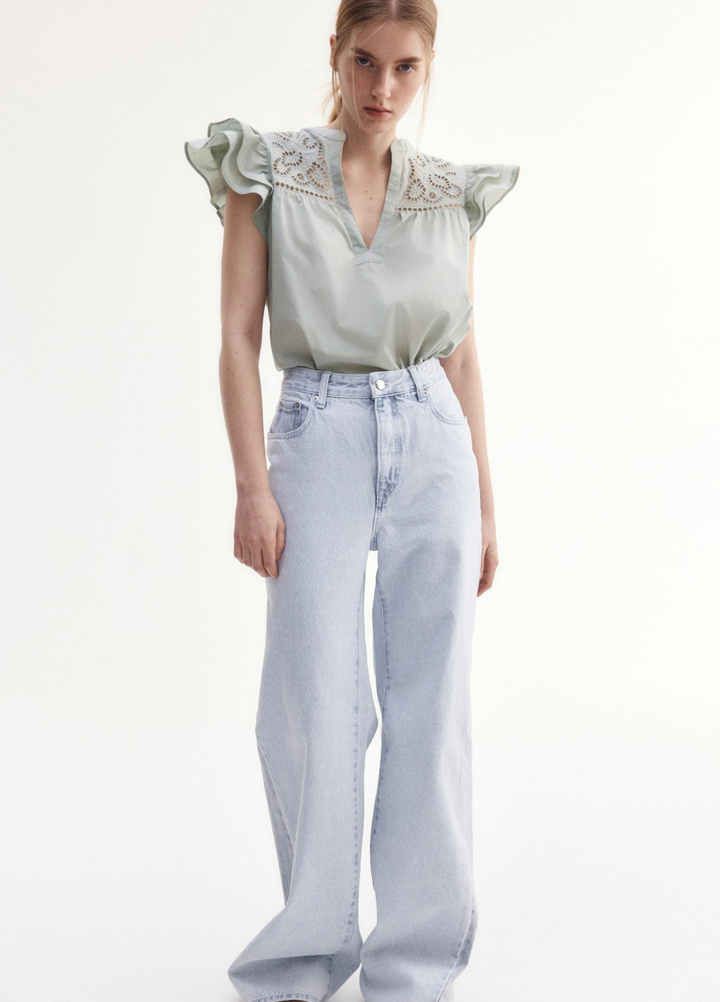 Сіро-зелена блуза H&M