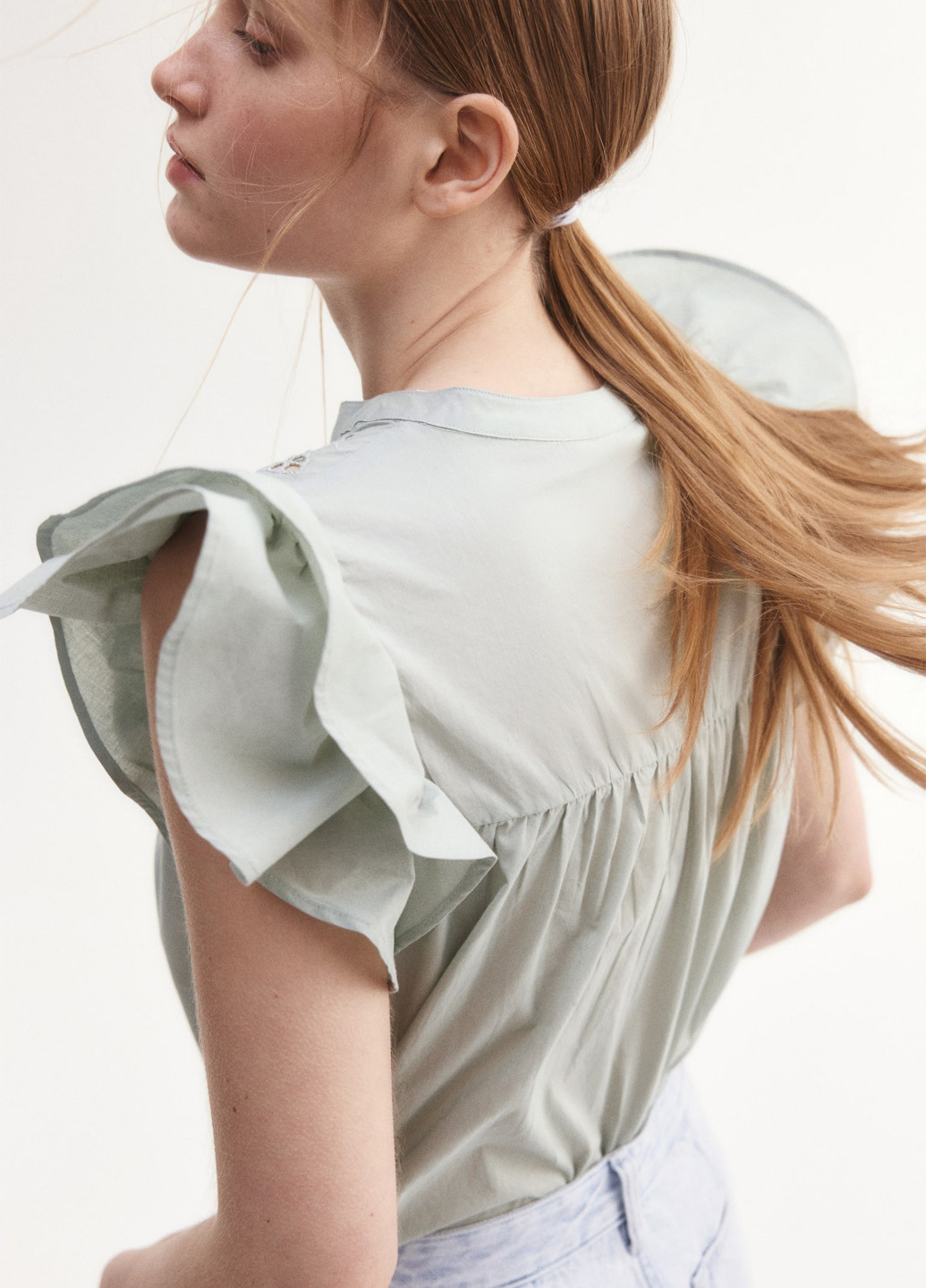 Сіро-зелена блуза H&M