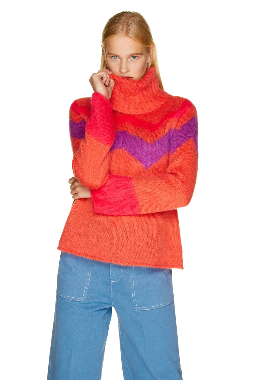 Оранжево-красный демисезонный свитер United Colors of Benetton