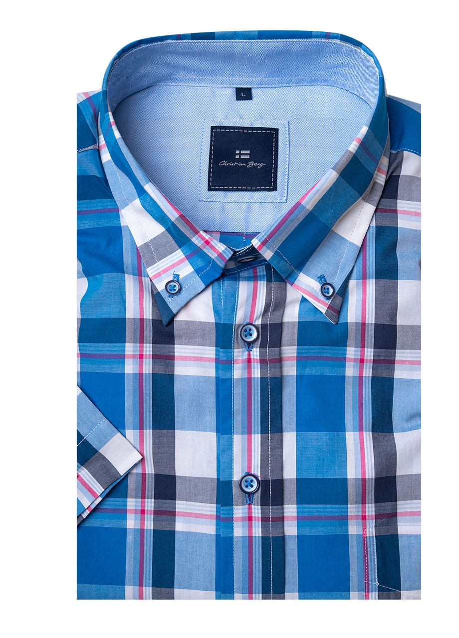 Синяя рубашка в клетку Christian Berg