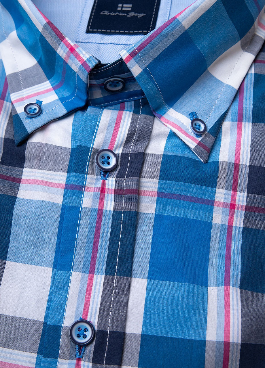 Синяя рубашка в клетку Christian Berg