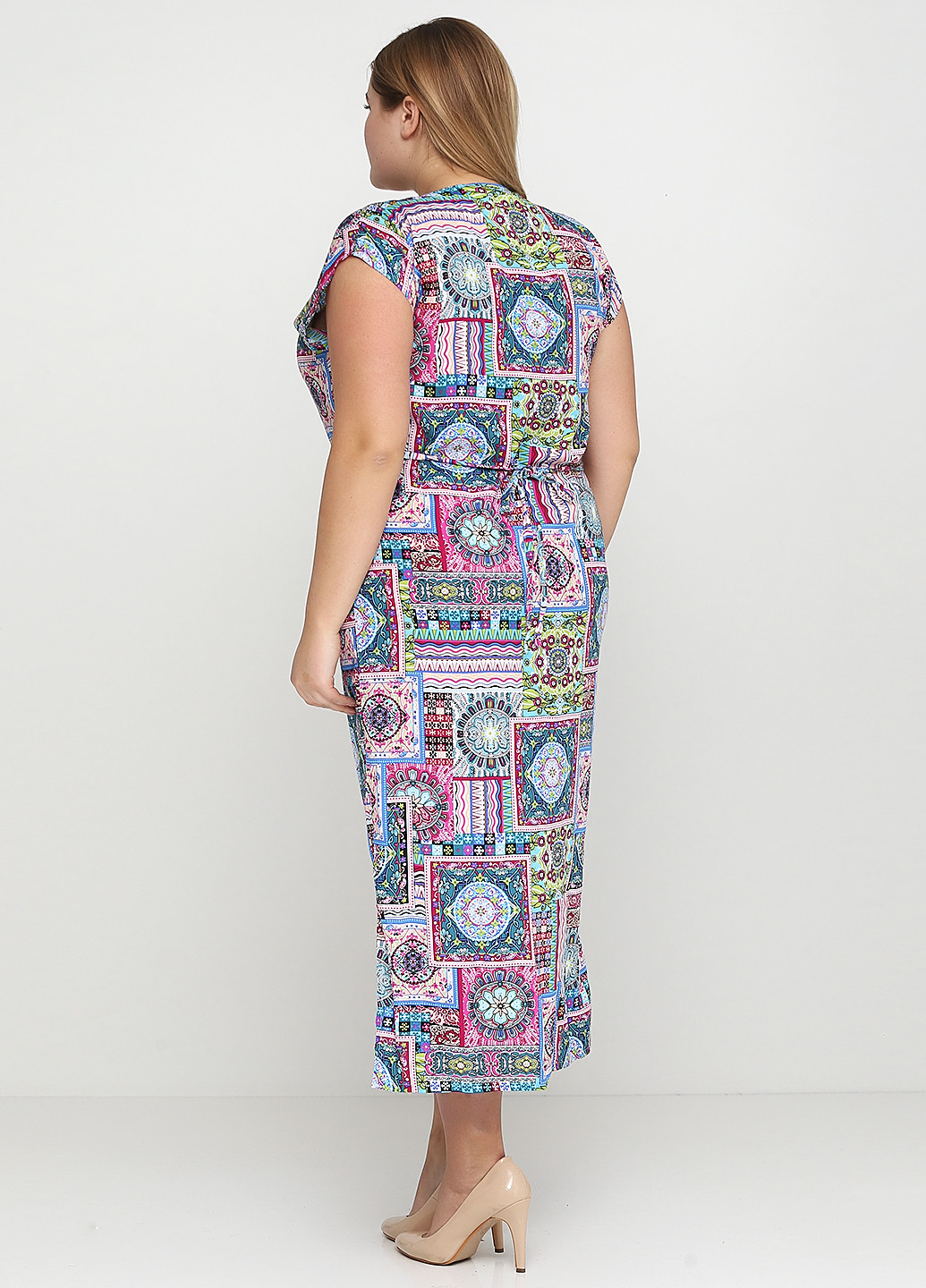 Комбинированное кэжуал платье Bon Voyage с абстрактным узором