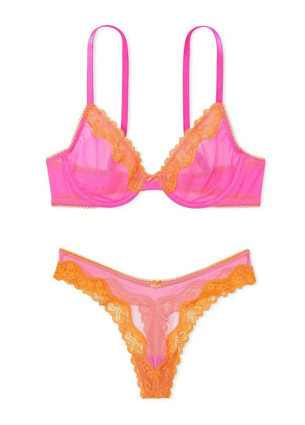 Рожевий демісезонний комплект (бюстгальтер, трусики) Victoria's Secret