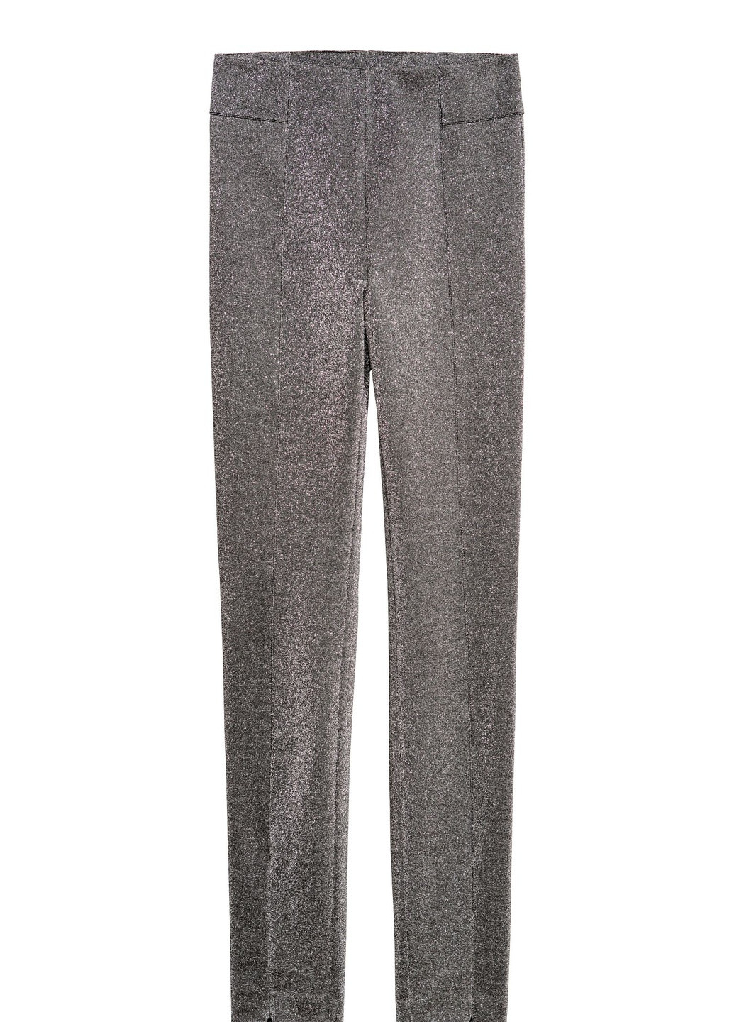 Серебряные классические демисезонные брюки H&M