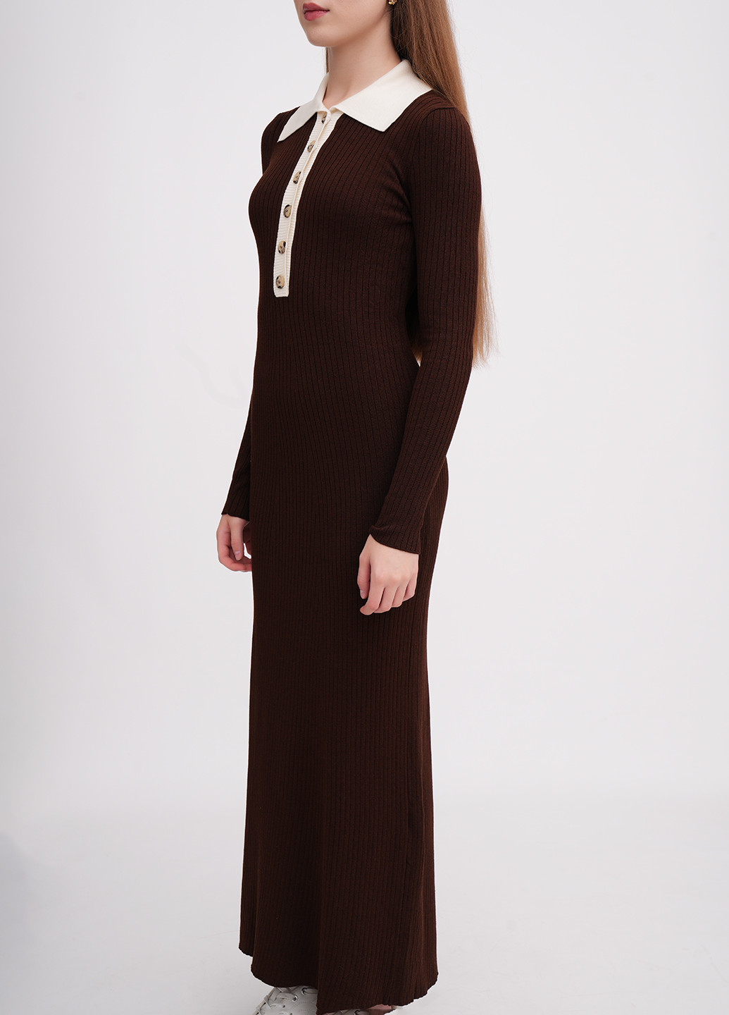 Коричнева кежуал сукня сукня-сорочка EQUILIBRI однотонна