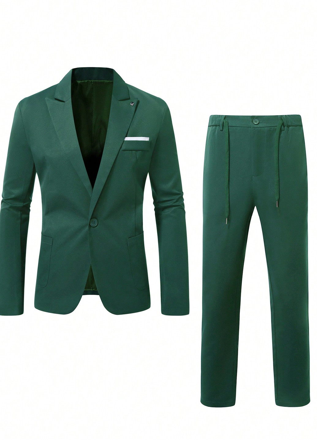 Зеленый демисезонный костюм (пиджак, брюки) брючный SHEIN