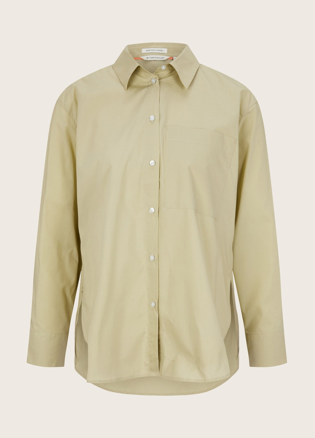 Зеленая кэжуал рубашка однотонная Tom Tailor