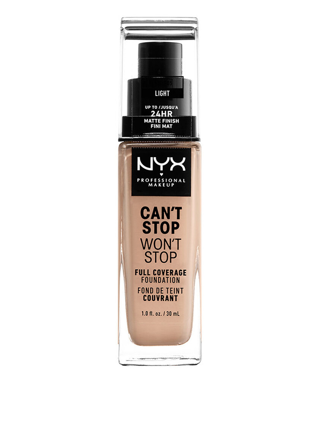 Тональна основа Can not Stop Will not Stop Full Coverage Foundation 05 Light, 30 мл NYX Professional Makeup (202410580)