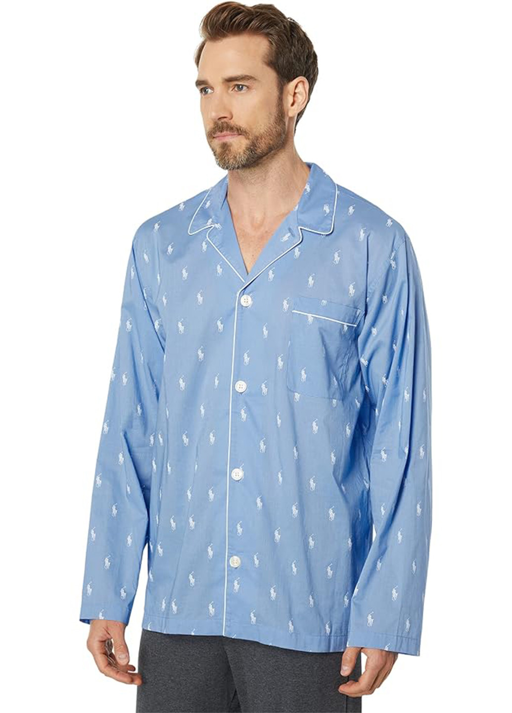 Голубой кэжуал рубашка с рисунком Ralph Lauren