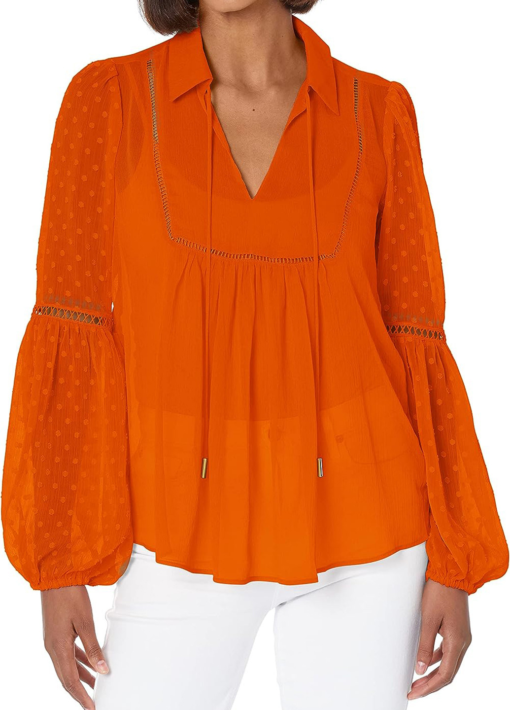 Оранжевая демисезонная блуза Guess