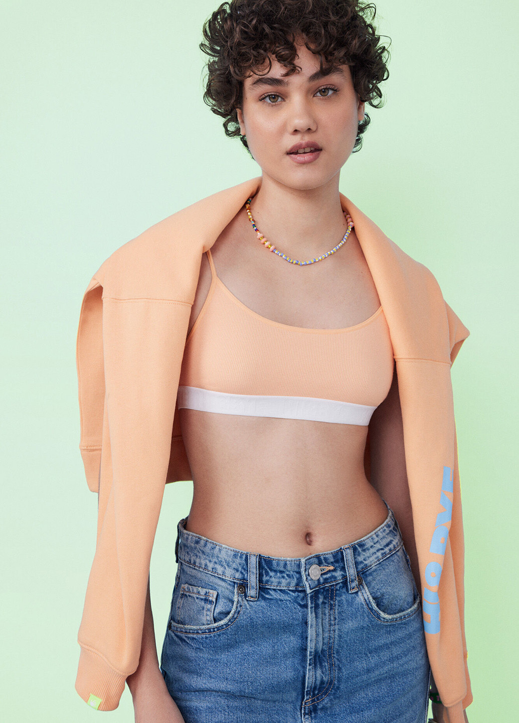 Оранжевый топ бюстгальтер Hi&Bye без косточек хлопок