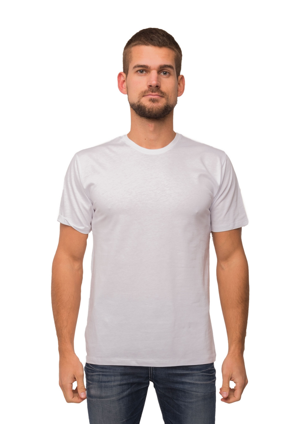 Белая футболка мужская Наталюкс 12-1343