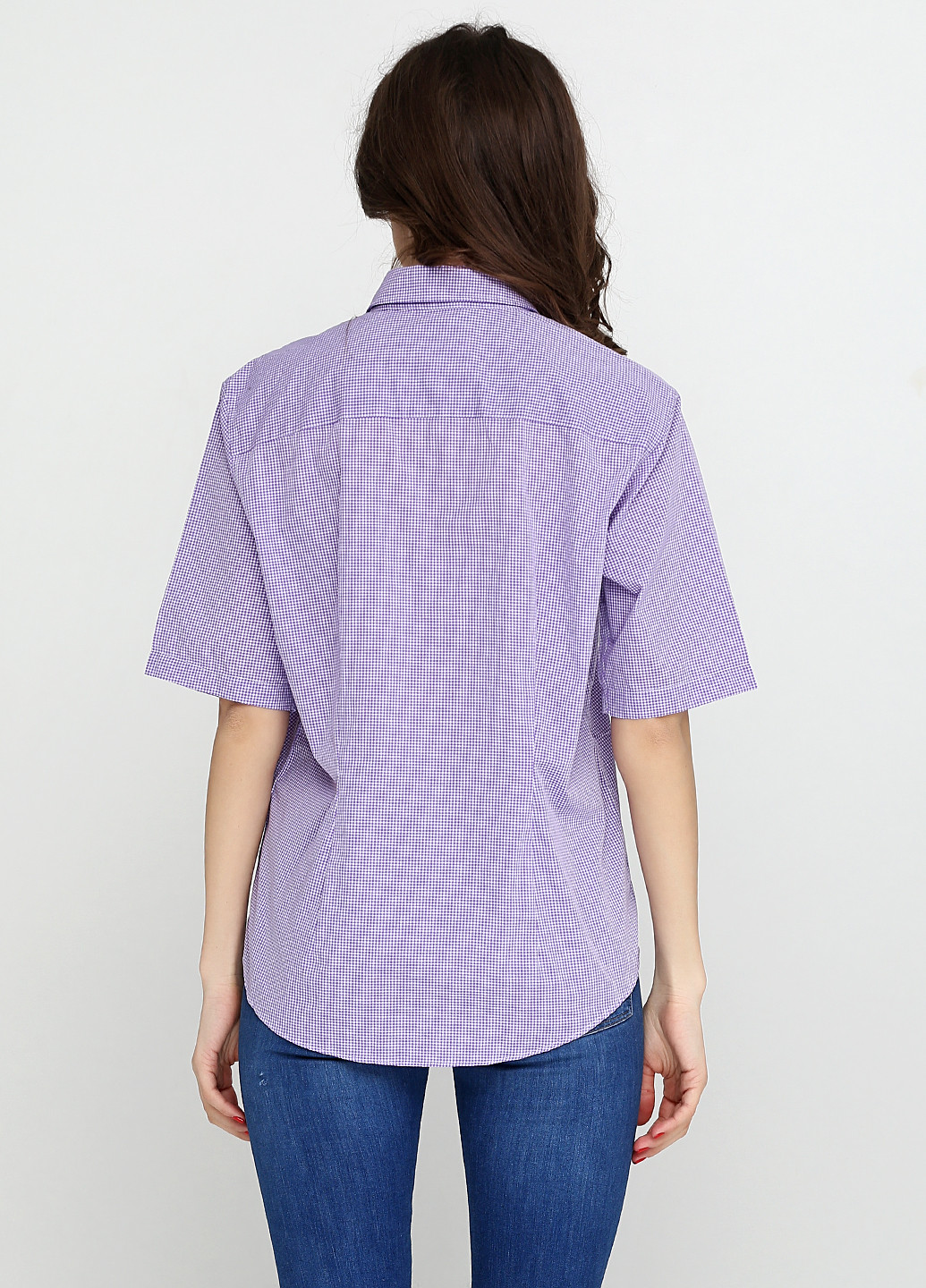 Фиолетовая кэжуал рубашка в клетку Vanheusen