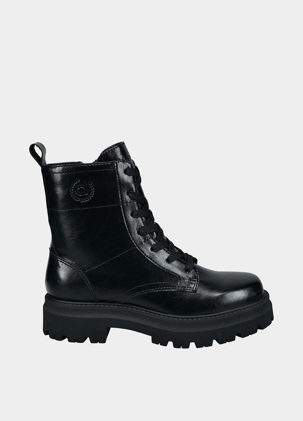 Осенние ботинки берцы Bugatti лаковые, на тракторной подошве из искусственной кожи