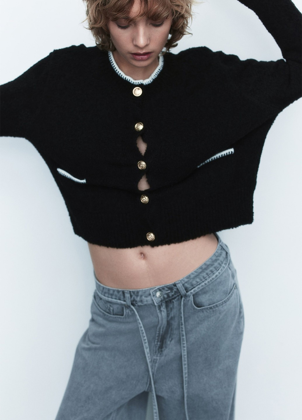 Черный демисезонный кардиган H&M