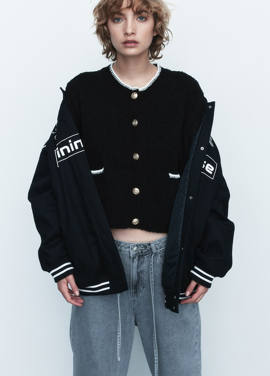 Черный демисезонный кардиган H&M