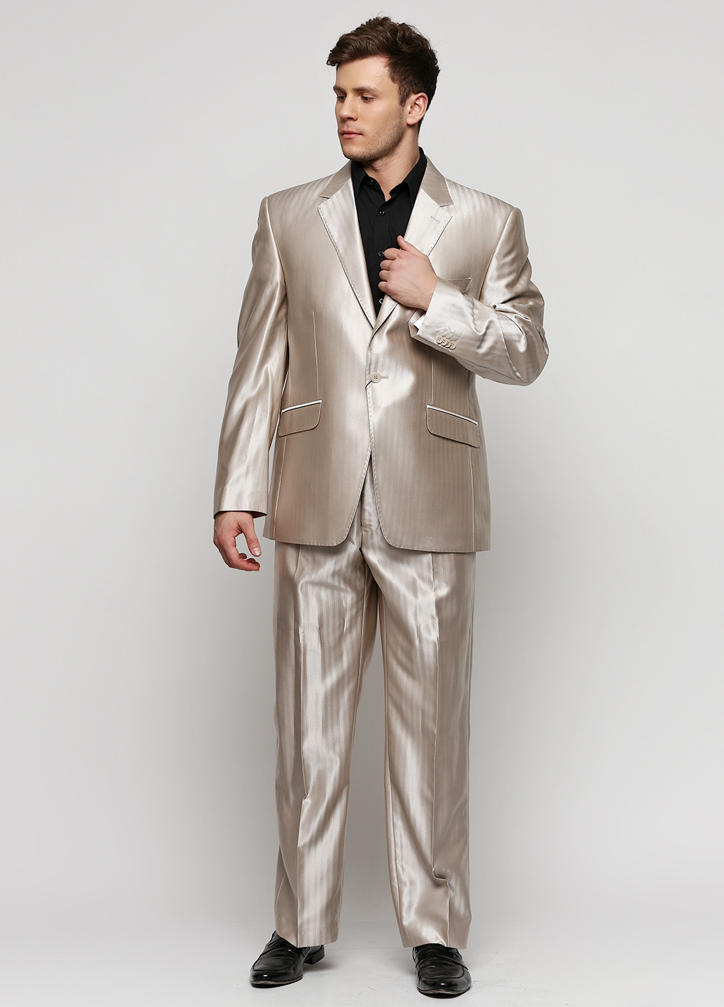 Сріблястий демісезонний костюм (піджак, брюки) брючний Galant