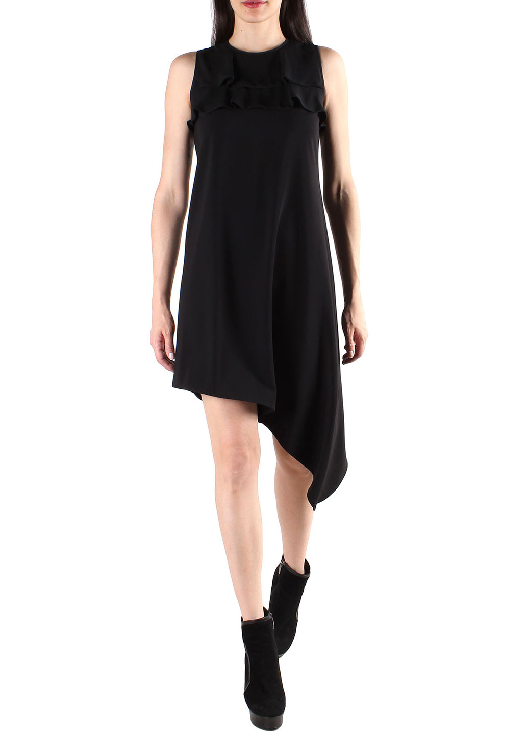 Черное коктейльное платье а-силуэт Made in Italy однотонное