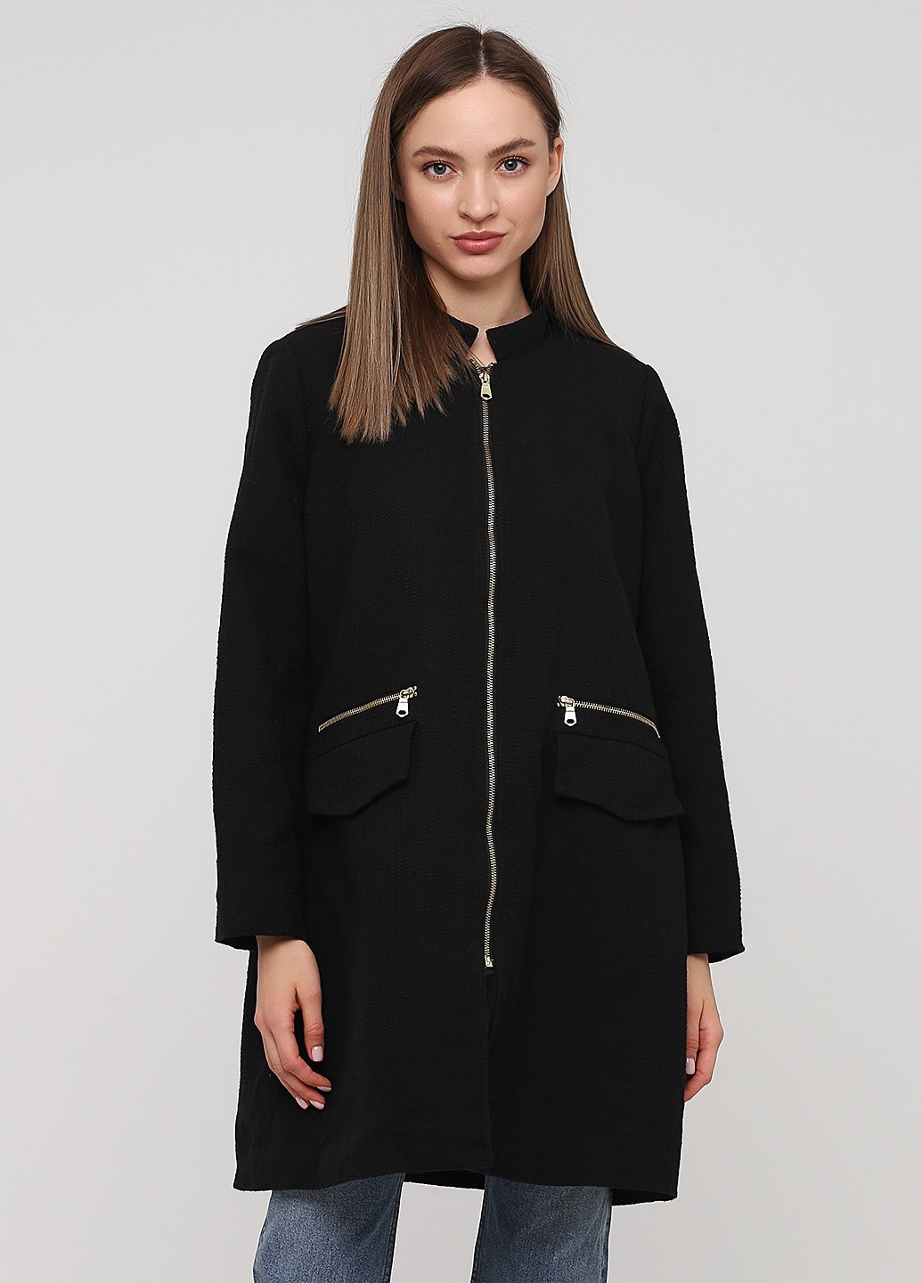 Черное демисезонное Пальто однобортное H&M