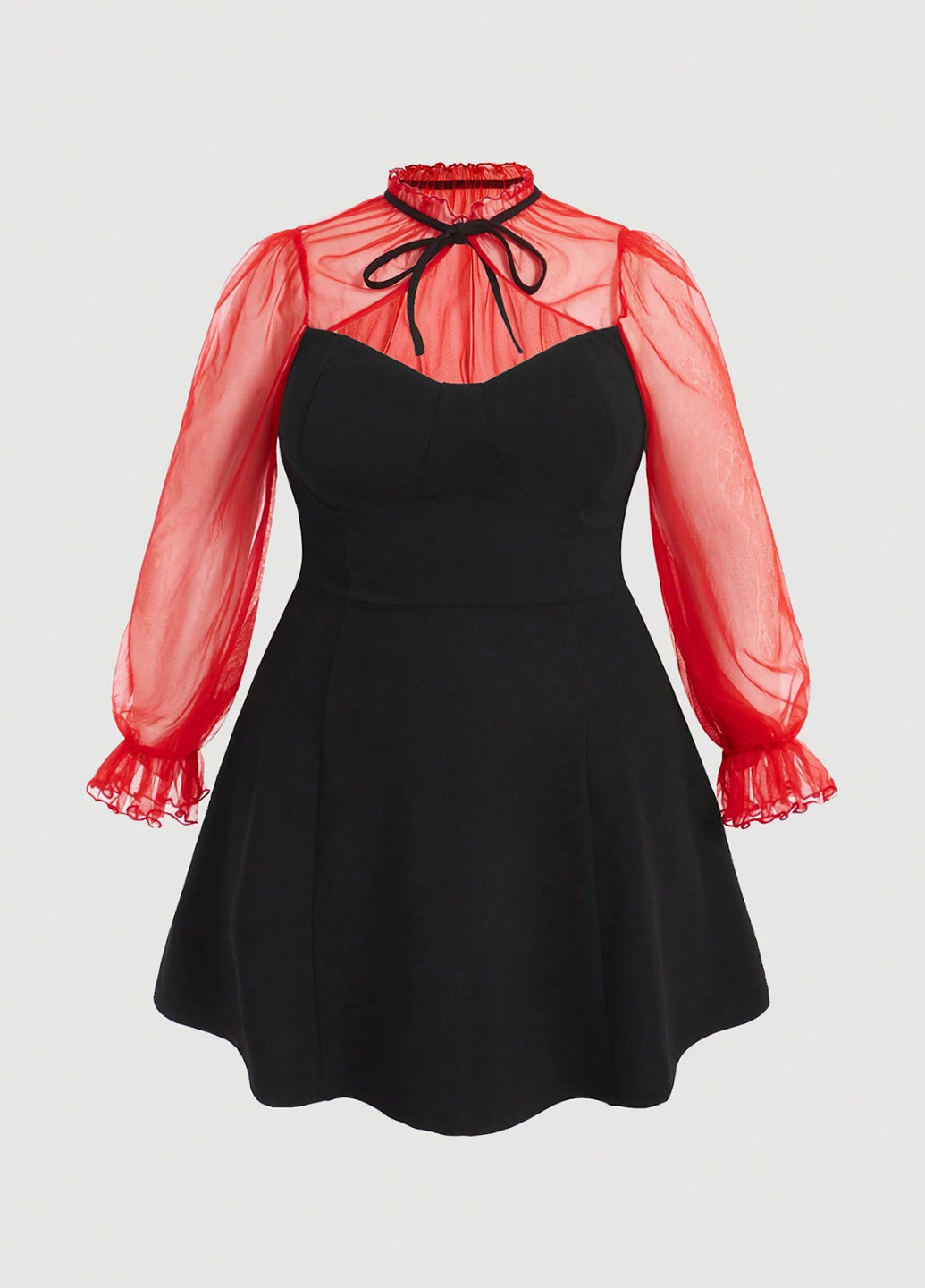 Бордовое кэжуал платье а-силуэт SHEIN однотонное