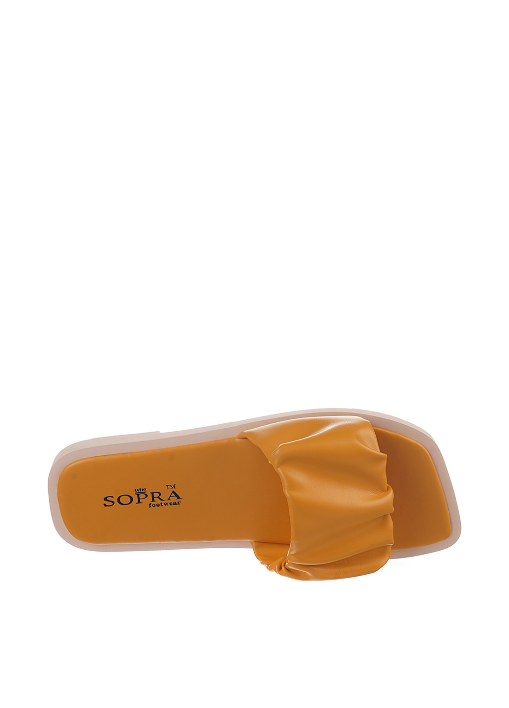 Горчичные шлепанцы Sopra с белой подошвой