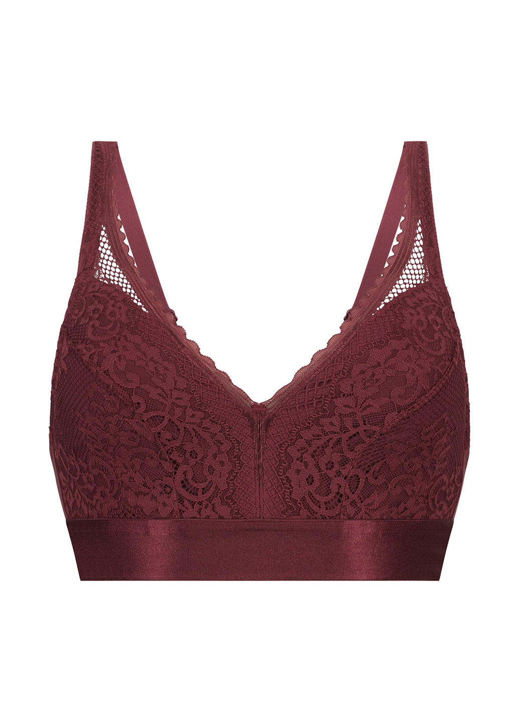 Бордовий бюстгальтер Hunkemoller без кісточок бавовна