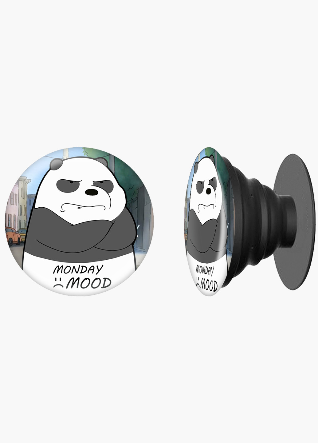 Попсокет (Popsockets) тримач для смартфону Вся правда про ведмедів (We Bare Bears) (8754-2899) Чорний MobiPrint (229014724)