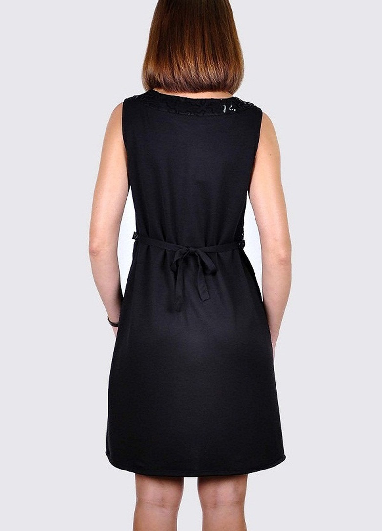 Черное кэжуал платье для беременных, будущих мам черное с блестками To Be однотонное