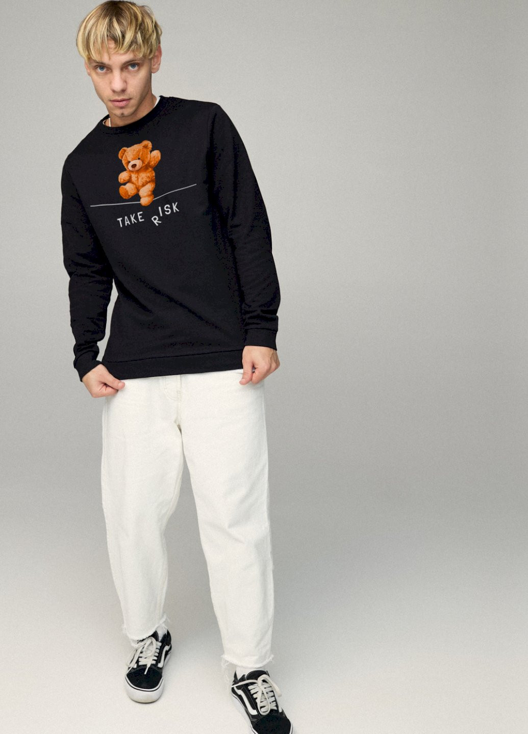 Черный свитшот мужской basic /no flis/ YAPPI рисунок (251424336)