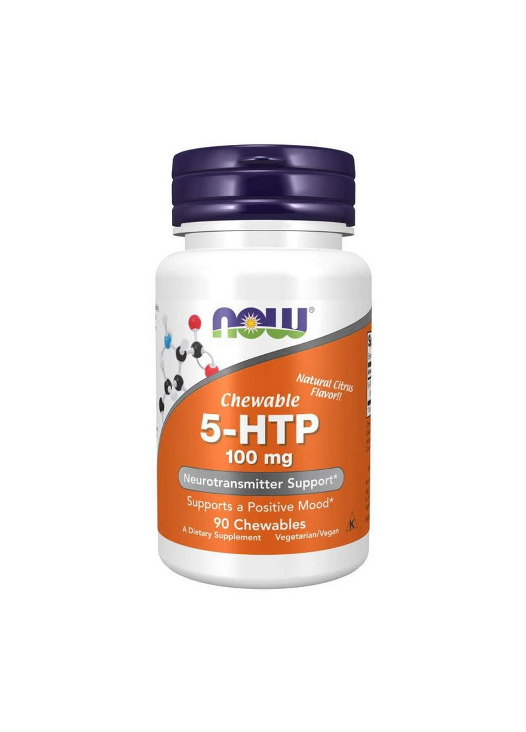 5-гідрокситриптофан Chewable 5-HTP 100 мг (90 цукерок) нау фудс Now Foods (255409942)