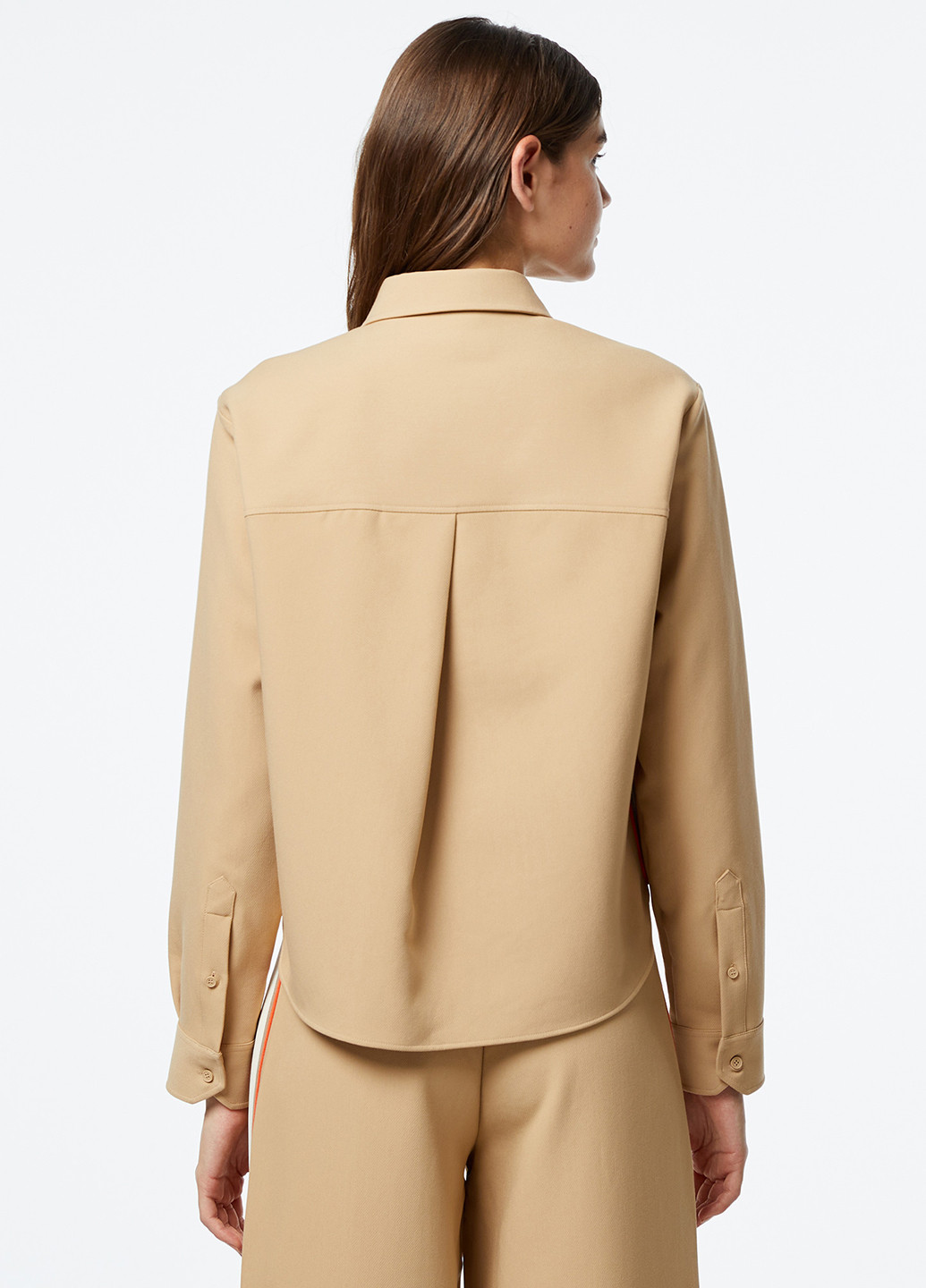 Бежевая кэжуал рубашка однотонная Lacoste