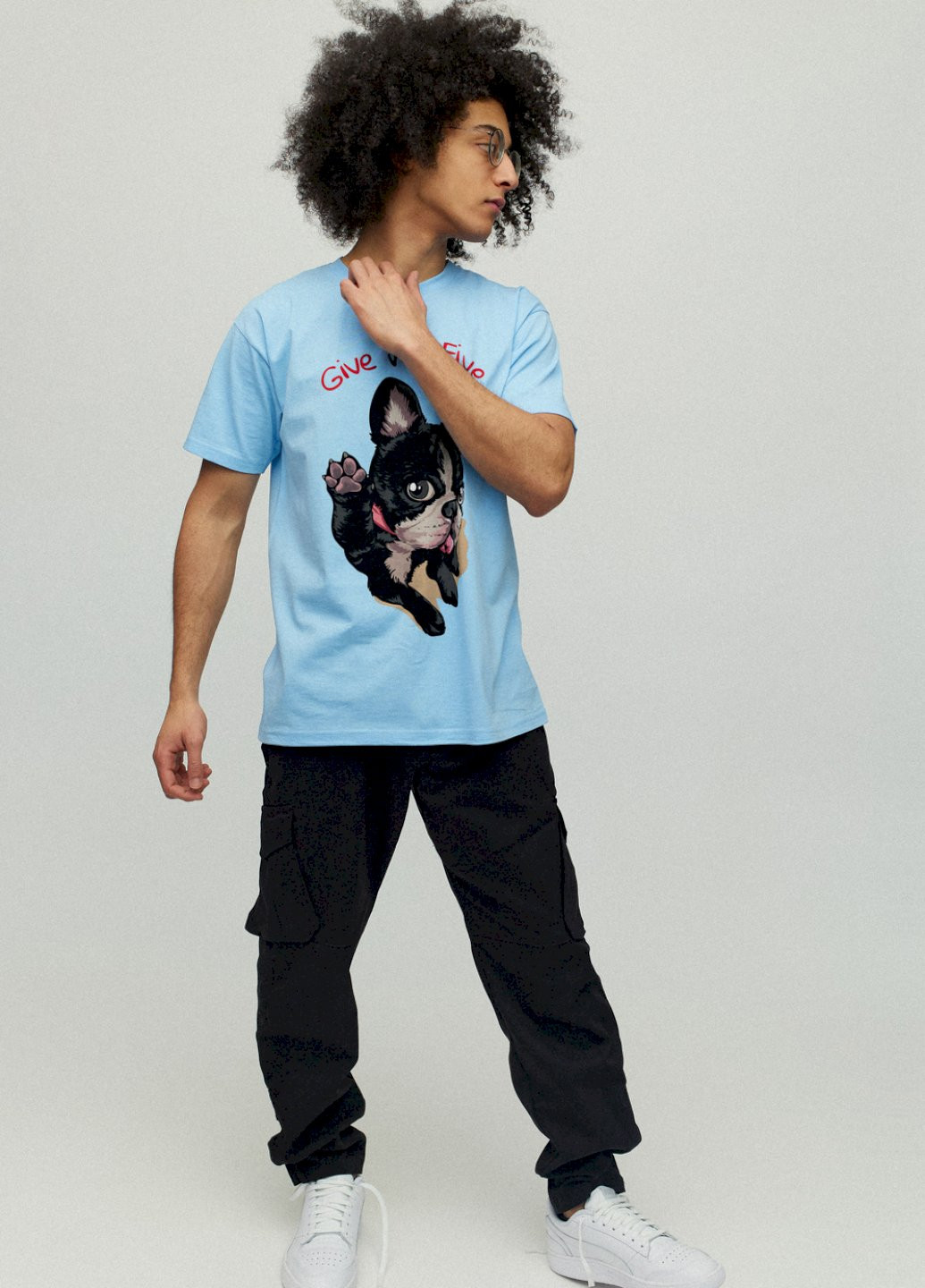 Блакитна футболка чоловіча YAPPI