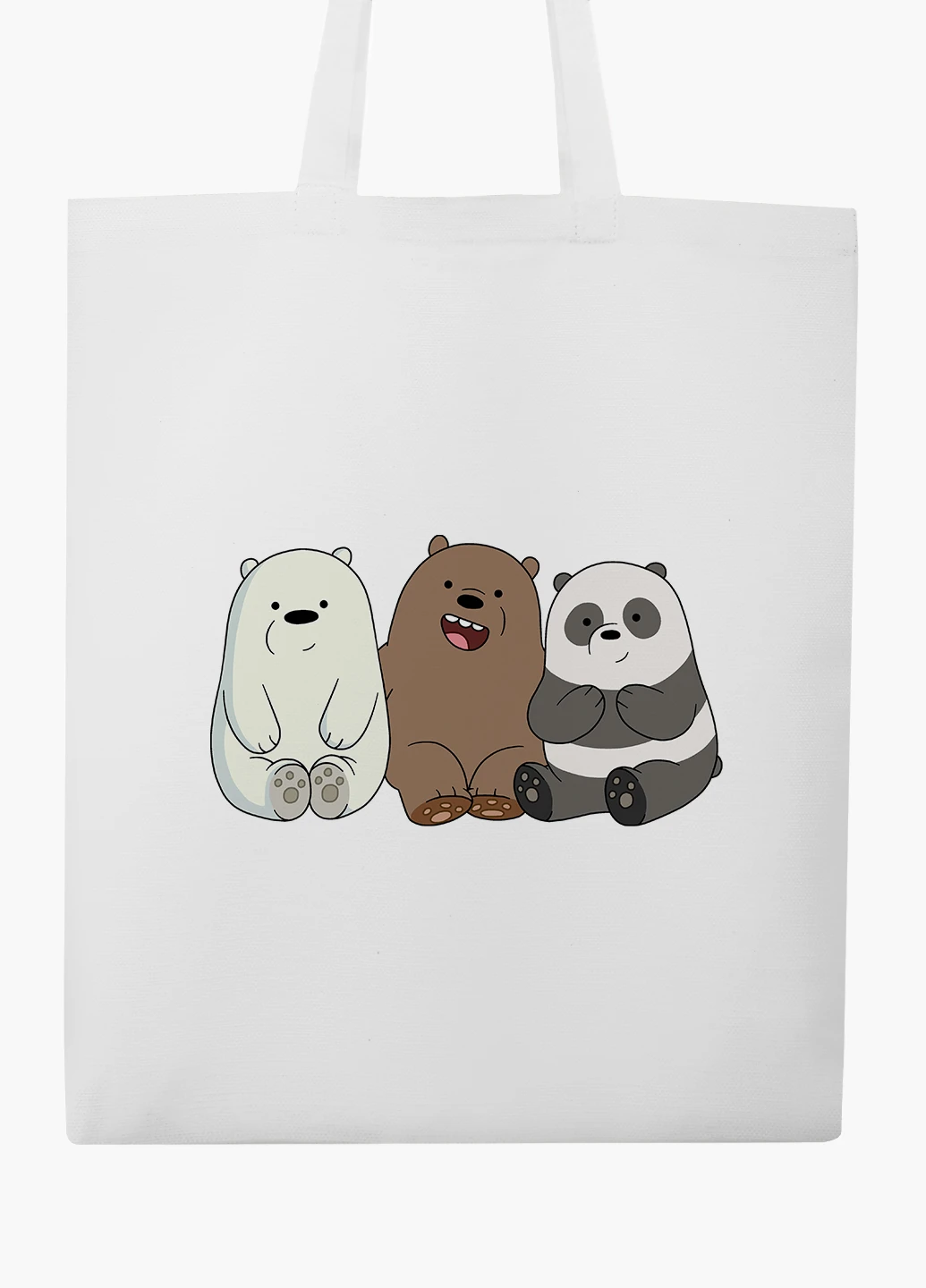 Еко сумка шоппер біла Вся правда про ведмедів (We Bare Bears) (9227-1774-WT-2) екосумка шопер 41*35 см MobiPrint (219111114)
