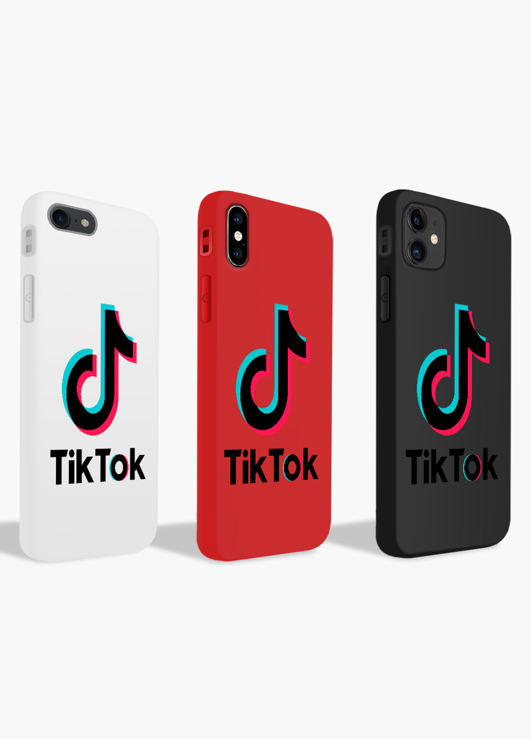 Чохол силіконовий Apple Iphone X ТікТок (TikTok) Білий (6129-1389) MobiPrint (219485652)