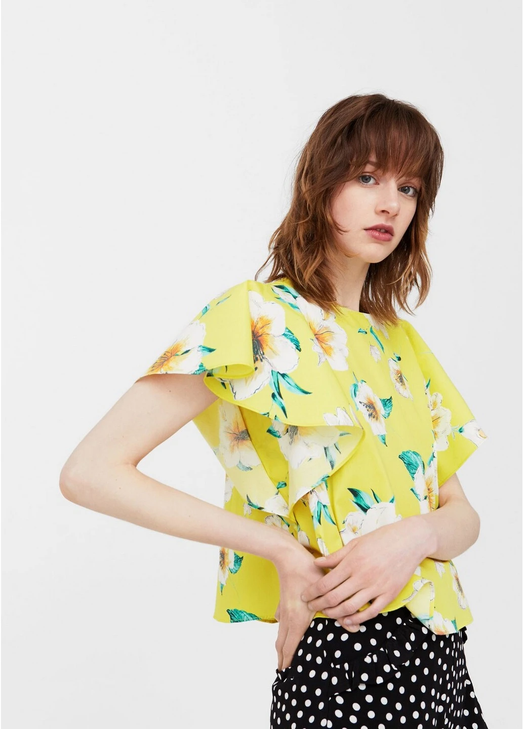 Жёлтая блуза Mango