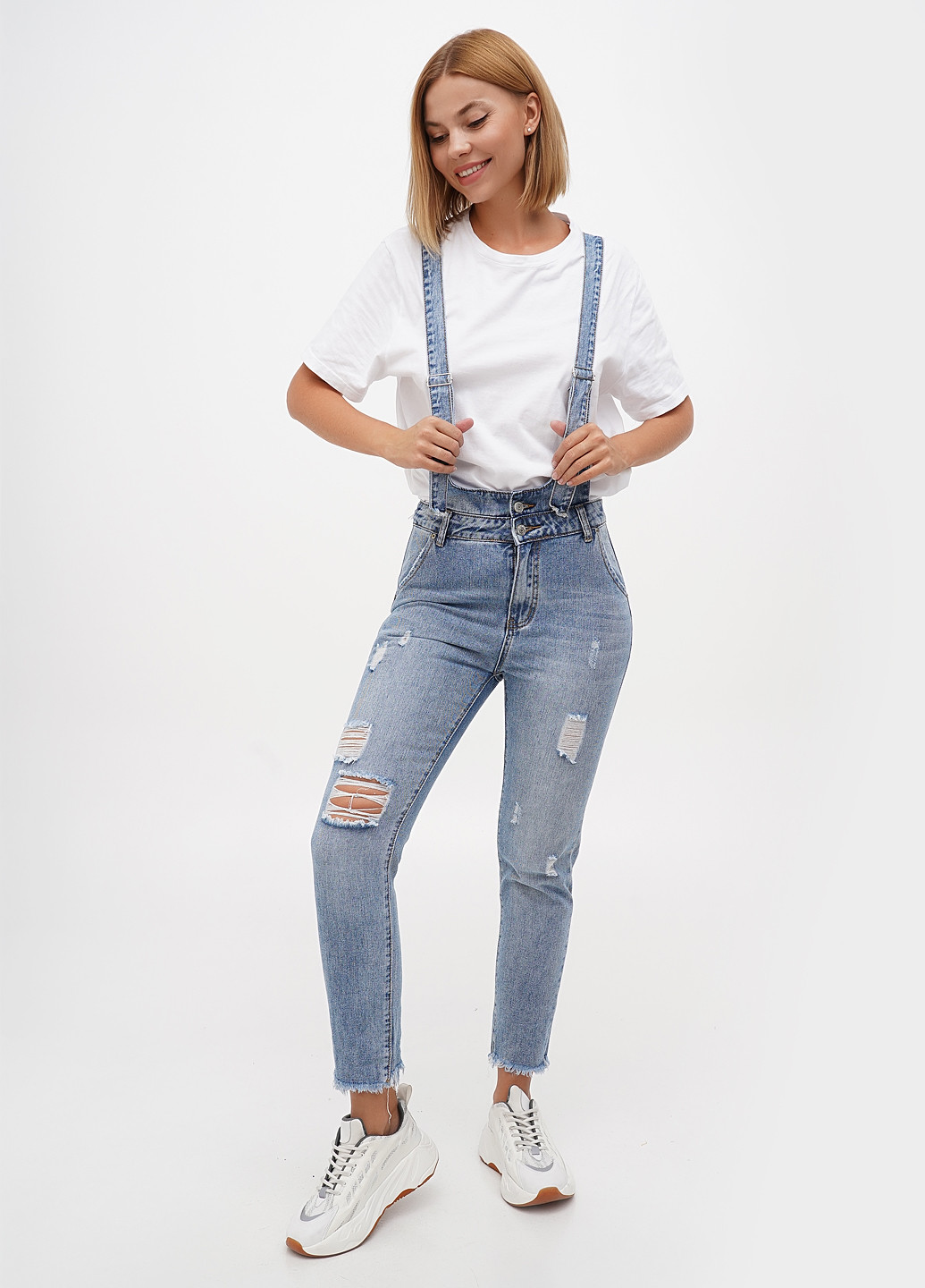 Комбінезон Minus комбінезон-брюки однотонний блакитний кежуал, джинсовий бавовна, джинс