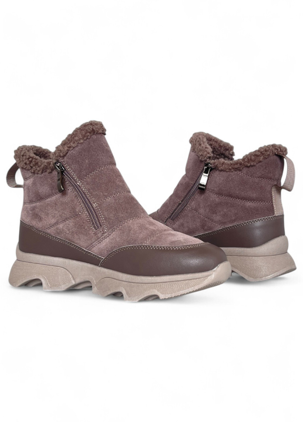 Зимние ботинки Meego с мехом из натуральной замши