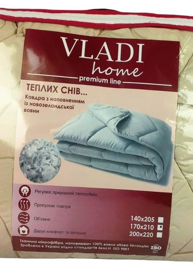 Одеяло стёганое чистошерстяное 200х220 бежевое Vladi (254325005)