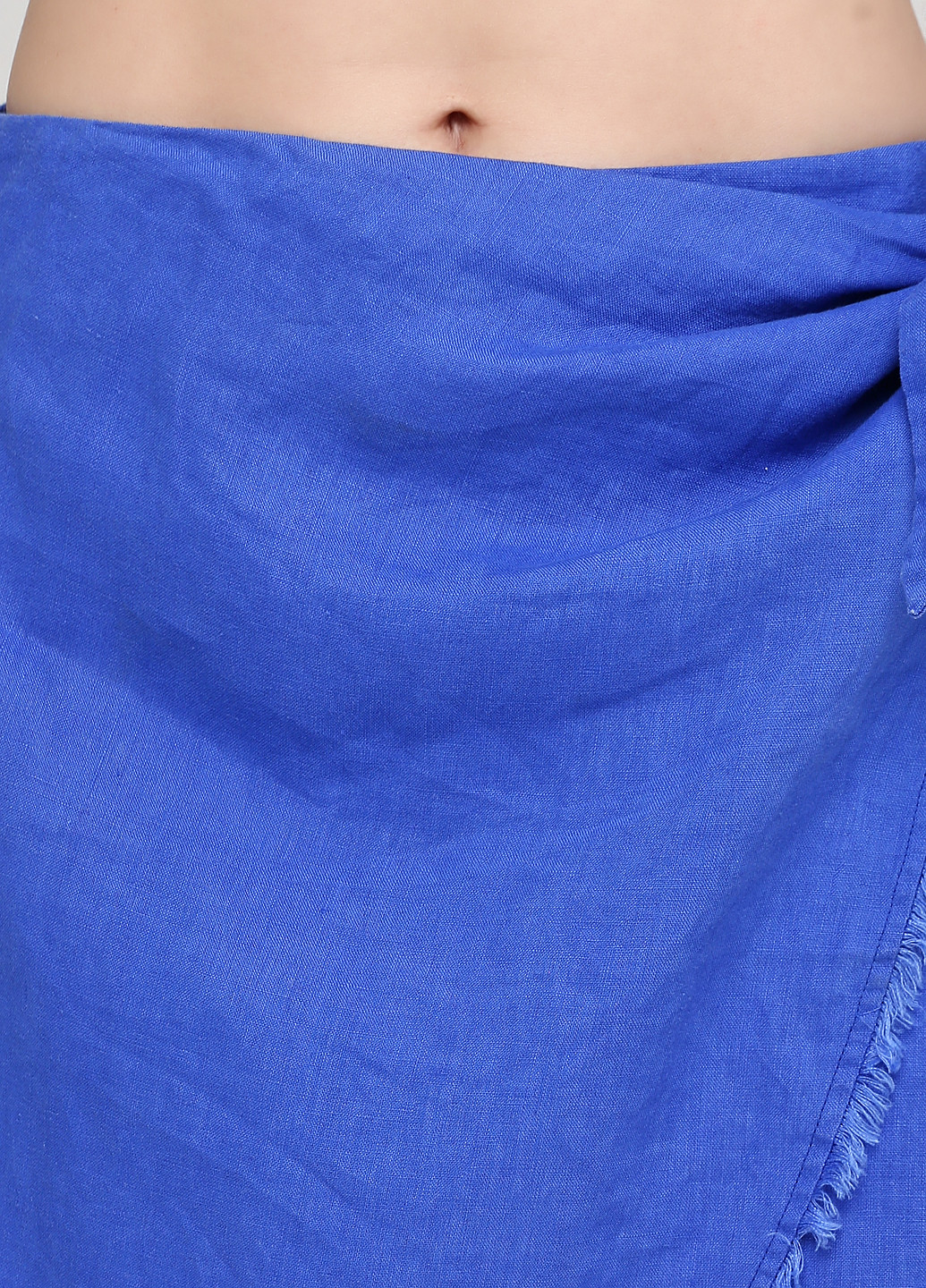Светло-синяя кэжуал однотонная юбка H&M на запах