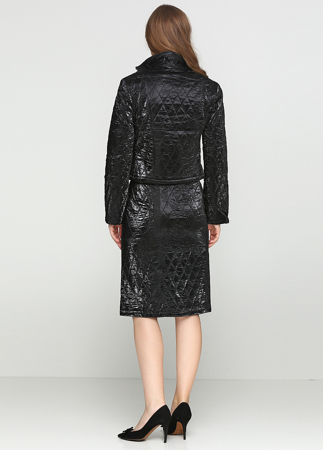 Чорний демісезонний комплект (куртка, спідниця) Imperia Lux